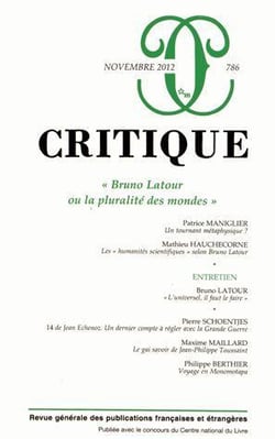 Revue Critique n.786 : Bruno Latour ou la pluralité des mondes