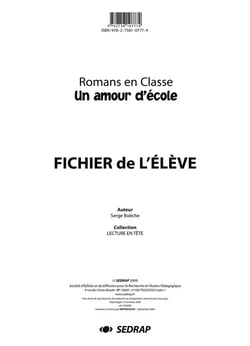 LECTURE EN TETE - AMOUR D'ECOLE - LECTURE CYCLE 3 (FICHIER)