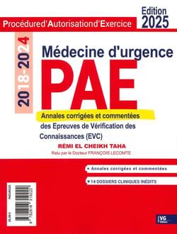 PAE annales corrigées médecine d'urgence (édition 2025)