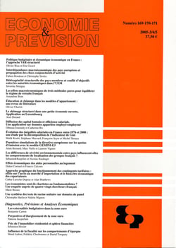 ECONOMIE ET PREVISION n.169 : économie et prévision t.169