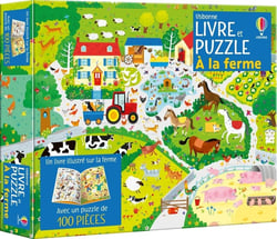 Livre et puzzle : À la ferme