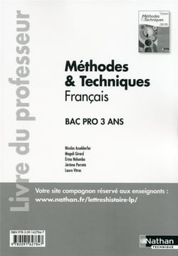 Methodes Et Techniques Francais 2Nde, 1E, Term Bac Pro (Livre Du Professeur)