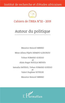 Cahiers de l'IREA Tome 32 : autour du politique (édition 2019)
