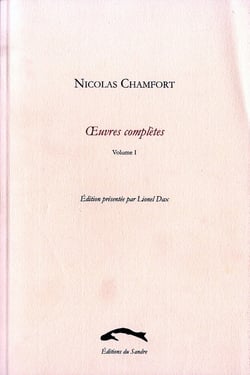 Oeuvres complètes de Nicolas Chamfort Tome 1