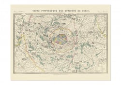 Carte pittoresque des environs de Paris