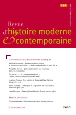 Revue d'Histoire Moderne et Contemporaine n.69 : appartenances et engagements politiques (édition 2022)