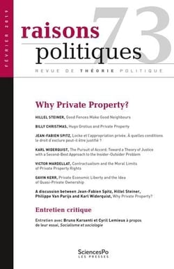 Revue raisons politiques n.73 : Why Private Property?