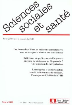 Revue sciences sociales et sante t.18 n.1