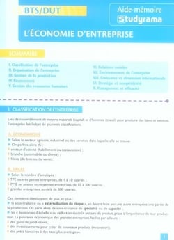BTS/DUT - l'économie d'entreprise