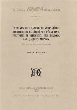 Un manuscrit français du xviii siècle - recherche de la vérité sur l'état civil, politique et religieux