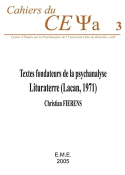 Textes fondateurs de la psychanalyse - lituraterre (Lacan 1971)
