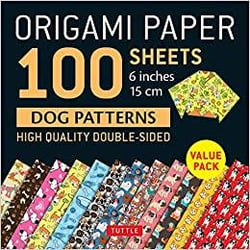 Origami paper 100 sheets dog patterns 6 inches
