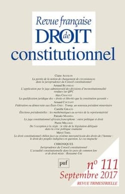 Revue française de droit constitutionnel n.111