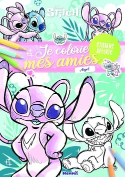 Disney Stitch - Je colorie mes amies - Angel - Stickers offerts
