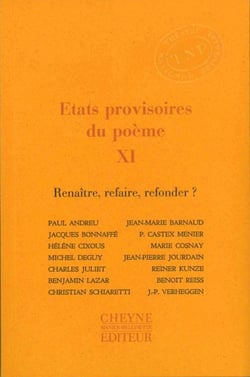 Revue Etats provisoires du poème n.21 : renaître, refaire, refonder ?