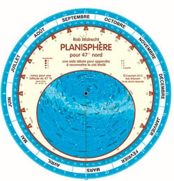 Planisphere pour 47° nord