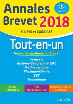 Annales brevet 2018 - le tout-en-un 3eme