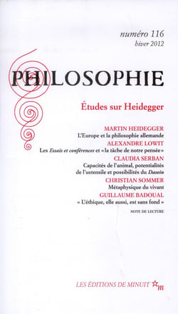 Revue Philosophie n.116 : études sur Heidegger