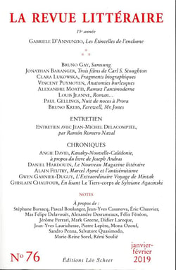LA REVUE LITTERAIRE n.76 : Gabrielle d'Annunzio, les étincelles de l'enclume (édition 2019)