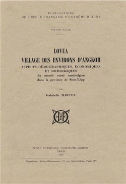 Lovea, village des environs d'angkor - aspects démographiques, économiques et sociologiques