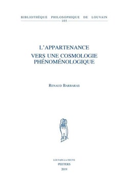 L'appartenance - vers une cosmologie phénoménologique