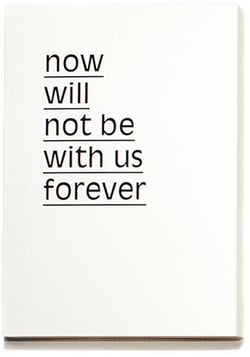 Now will not be with us forever