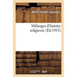 Mélanges d'histoire religieuse
