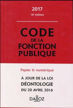 CODE DE LA FONCTION PUBLIQUE 2017