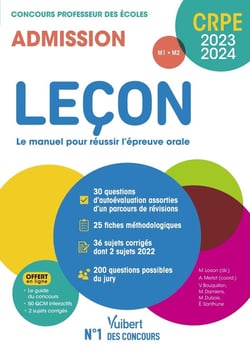 Manuel CRPE : leçon en français et maths : CRPE 2023-2024 - épreuve orale d'admission - concours professeur des écoles