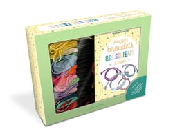 Mes jolis bracelets brésiliens à créer : Des fils de différentes couleurs et un livre explicatif