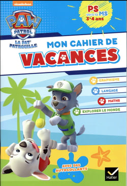 Mon cahier de vacances pat'patrouille PS vers la MS