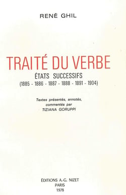 Traité du Verbe : États successifs (1885, 1886, 1887, 1888, 1891, 1904)