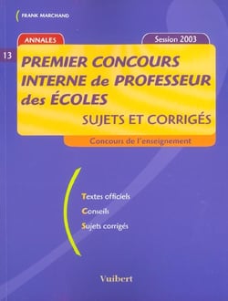Premier concours interne de professeur des ecoles - session 2003