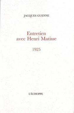 Entretien avec Henri Matisse, 1925