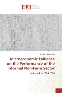 Microeconomic evidence on the Performance of the Informal Non-Farm Sector : In Burundi in 2006-2008