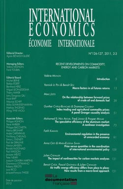 Economie internationale n.126 - recent developments on commodity, energy and carbon markets