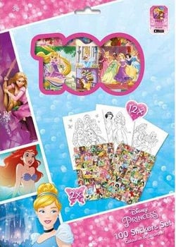 100 autocollants et 12 coloriages disney - disney princesses