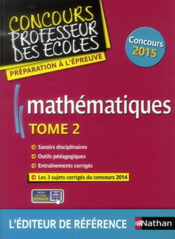 Mathématiques T02 (concours professeur des écoles) 2015
