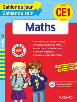 Cahier du jour / cahier du soir : maths - cycle 2 - CE1 - 7-8 ans (nouveaux programmes 2016)