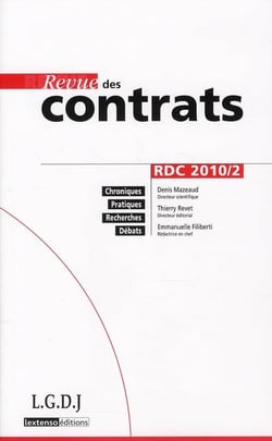 Revue des contrats : 2010/2