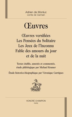Oeuvres versifiées - les pensées du solitaire, les jeux de l'inconnu, fable des amours du jour et de la nuit