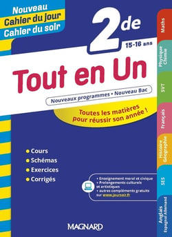 Cahier du jour / cahier du soir  : tout en un - 2de (édition 2019)