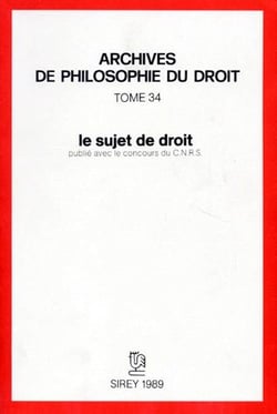 Le sujet de droit - Tome 34