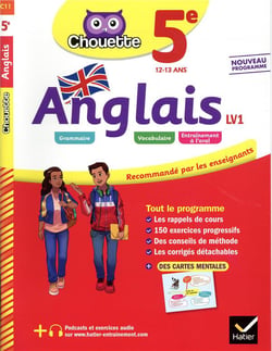 Chouette entraînement Tome 11 : anglais - 5e LV1 (A1+, A2) - cahier d'entraînement et de révision