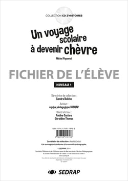 Un voyage scolaire à devenir chèvre - niveau 1 - fichier de l'élève