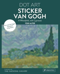 Dot art sticker van gogh a wheatfield with cypresses