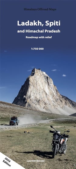 Ladakh, Spiti and Himachal Pradesh : Roadmap with relief