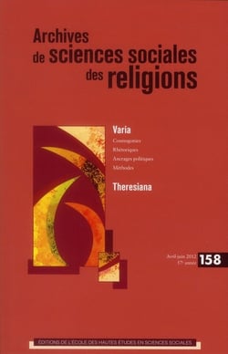 Archives de sciences sociales des religions n.158 : actualités de Thérèse