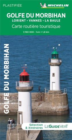 Carte routière touristique - Golfe du Morbihan - Lorient, Vannes, La Baule