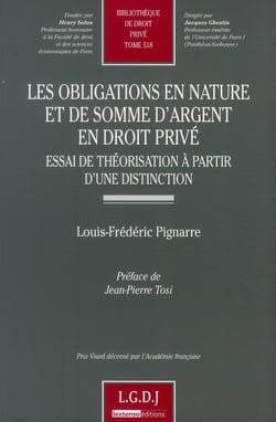 Les obligations en nature et de somme d'argent en droit privé - essai de théorisation à partir d'une distinction